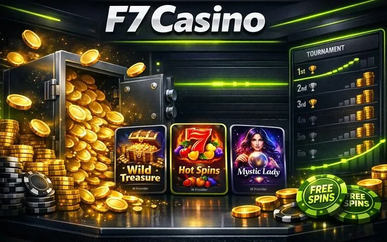 F7 Casino games lobby with slots and live casino